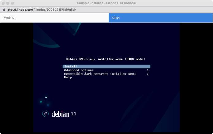 Screenshot of Debian installer in Glish Screenshot of Debian installer in Glish