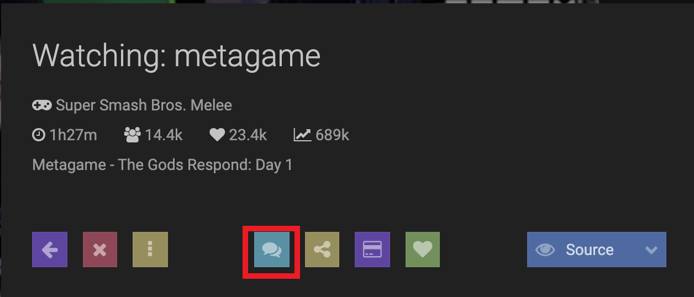Click on the chat icon to open a stream’s chat window. Click on the chat icon to open a stream’s chat window.